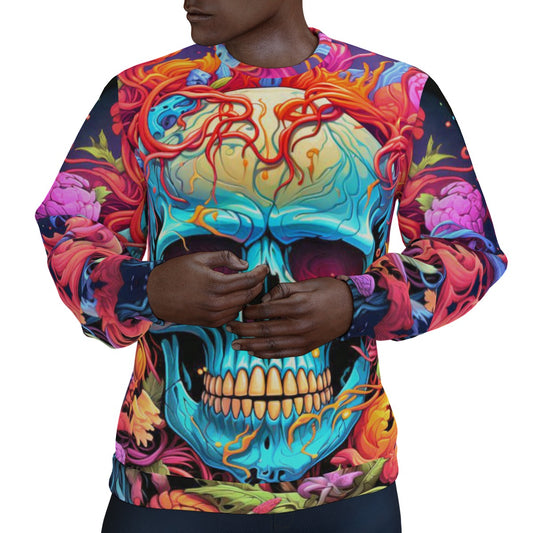 Men's Trippy Skulls Thicken Sweater