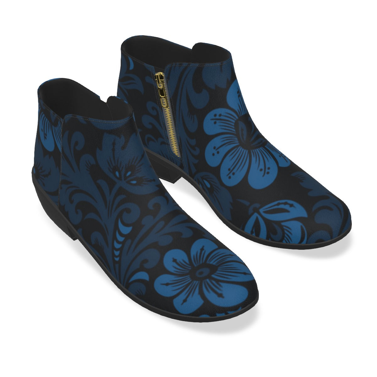 Blue Flowers Men's Fashion Boots