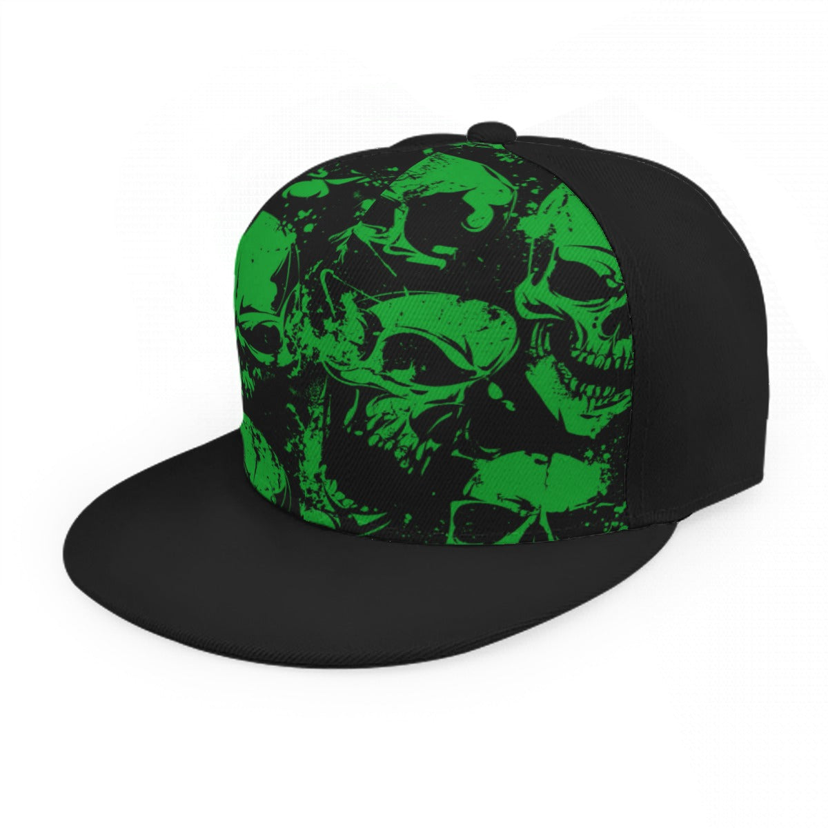 Green Grunge Skulls Snap Back