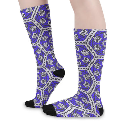 Blue Ventage Style Long Socks