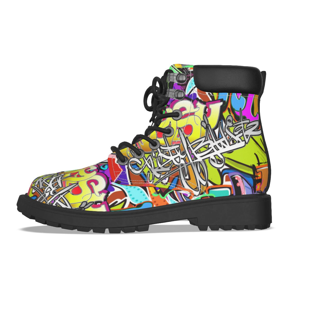 Graffiti Style Men's Short Boots