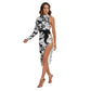 White & Black Women's Side Cutout Dress