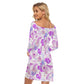 Garden Flowers Women's Off-shoulder Long Sleeve Dress