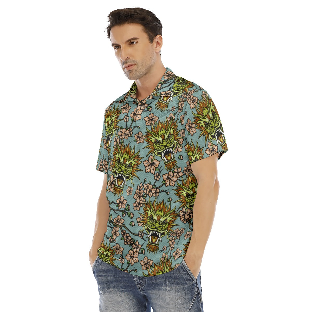 Japanese Dragons Men's Polo Shirt | Velvet