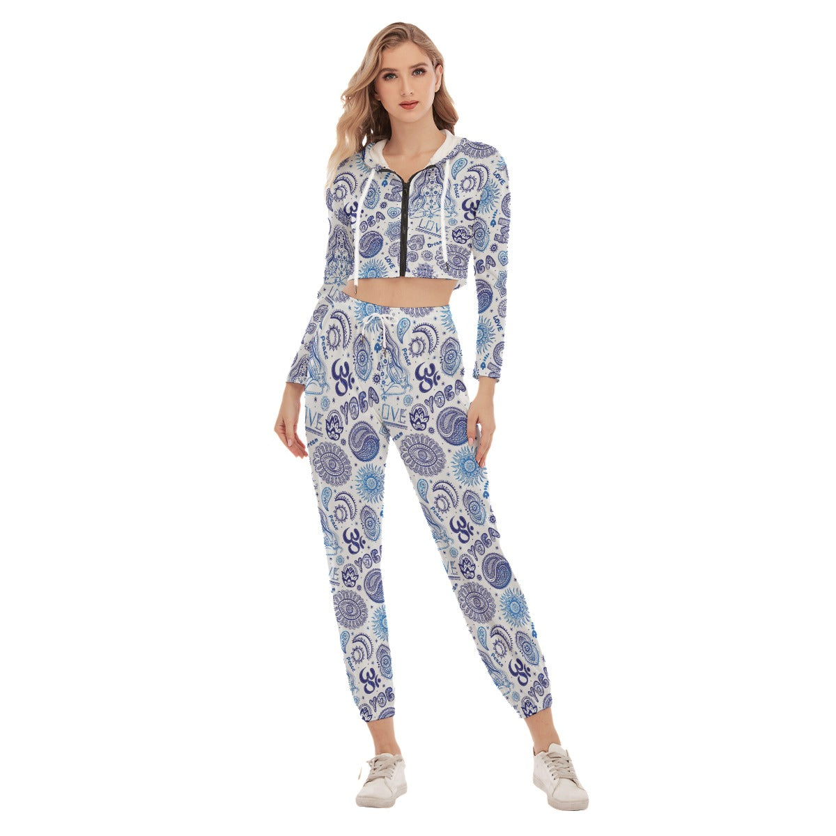 Beautiful Yoga Women's Crop Hoodie Sports Sets