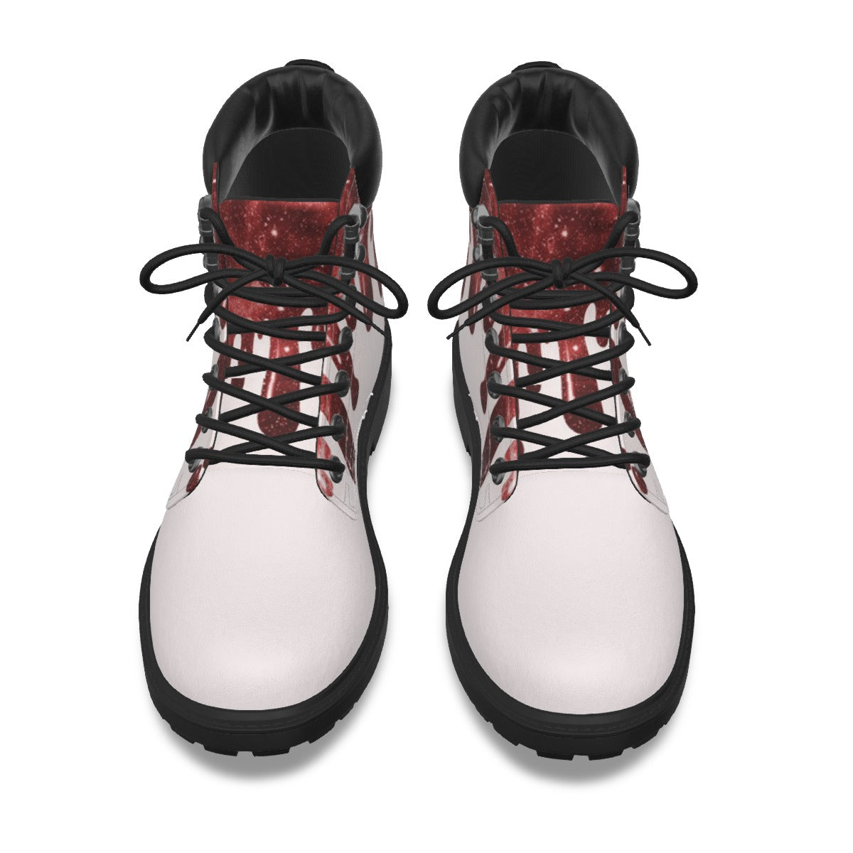 Drippy Red & White Men's Short Boots