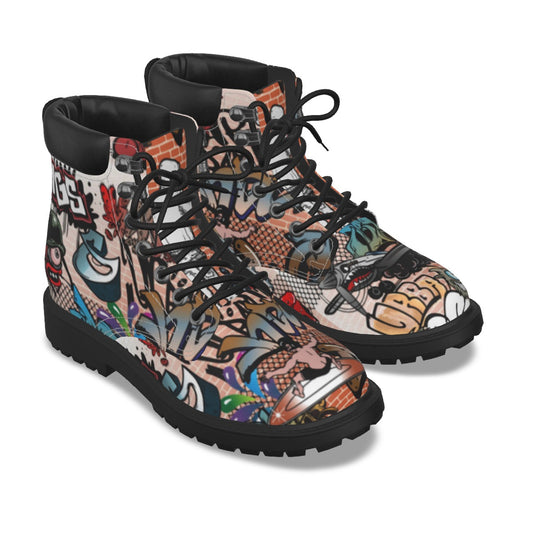 Graffiti Style Women's Short Boots