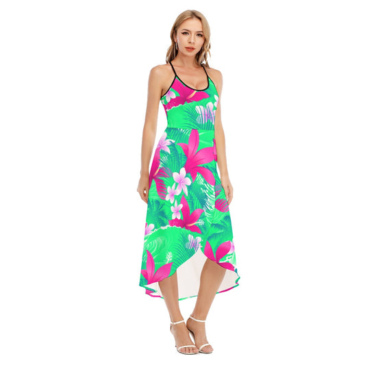 Tropical Hibiscus Flowers Cami Vest Top Dress