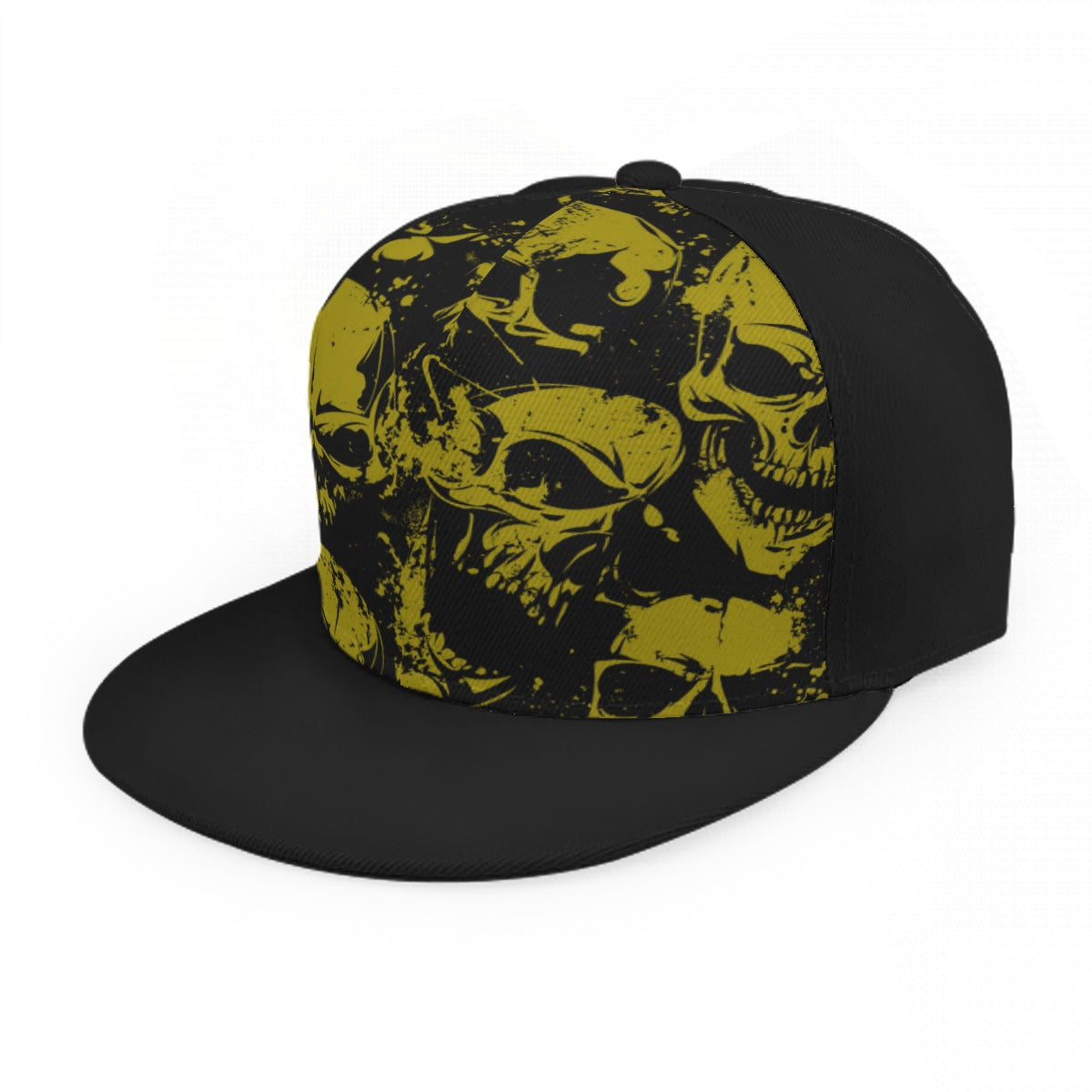 Yellow Grunge Skulls Snap Back