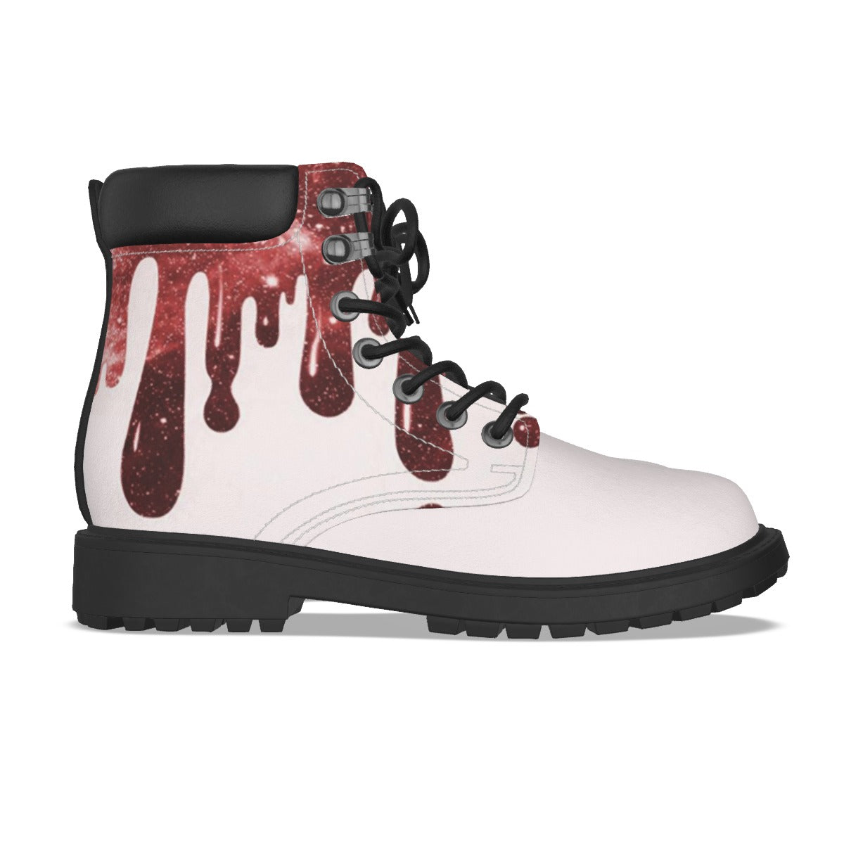 Drippy Red & White Men's Short Boots