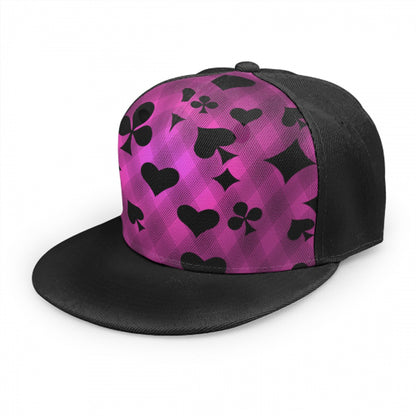 Pink & Black Playing Card Snap Back