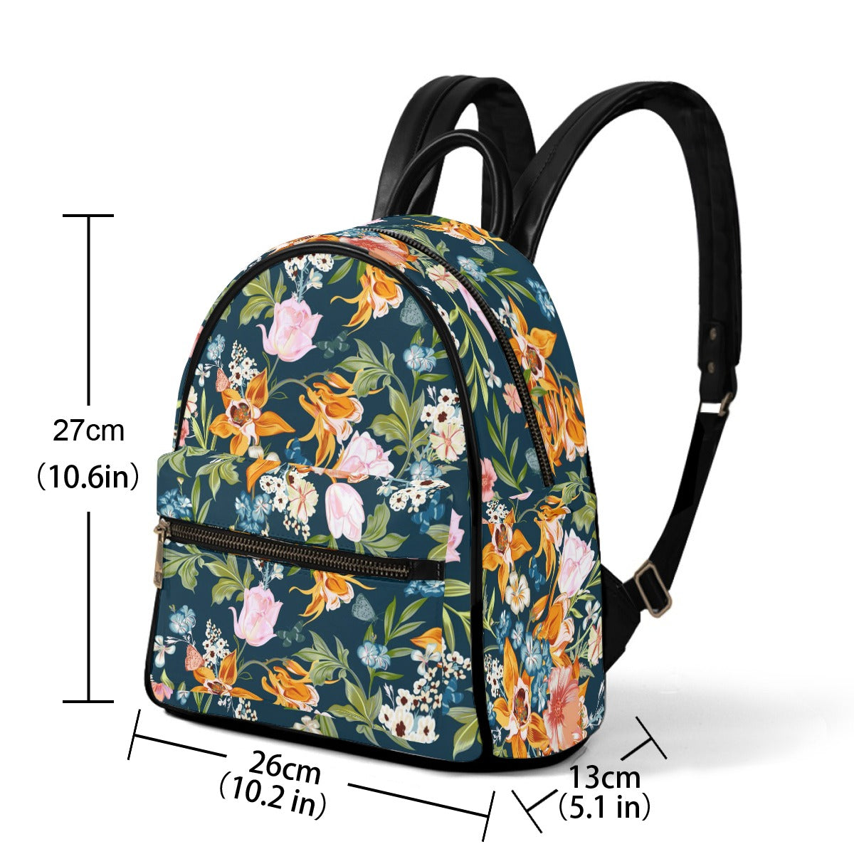 Watercolor Flowers Small Size Backpack