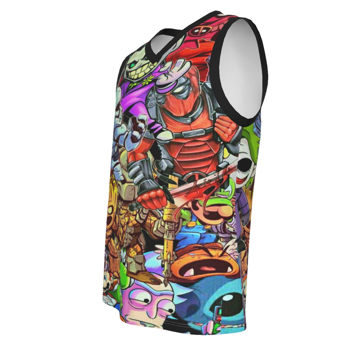 Cartoon Men's V Neck Basketball Top