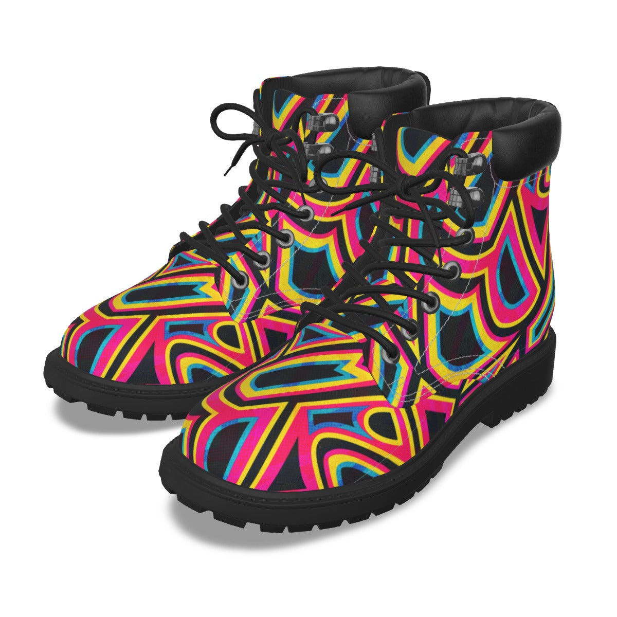 Graffiti Style Men's Short Boots