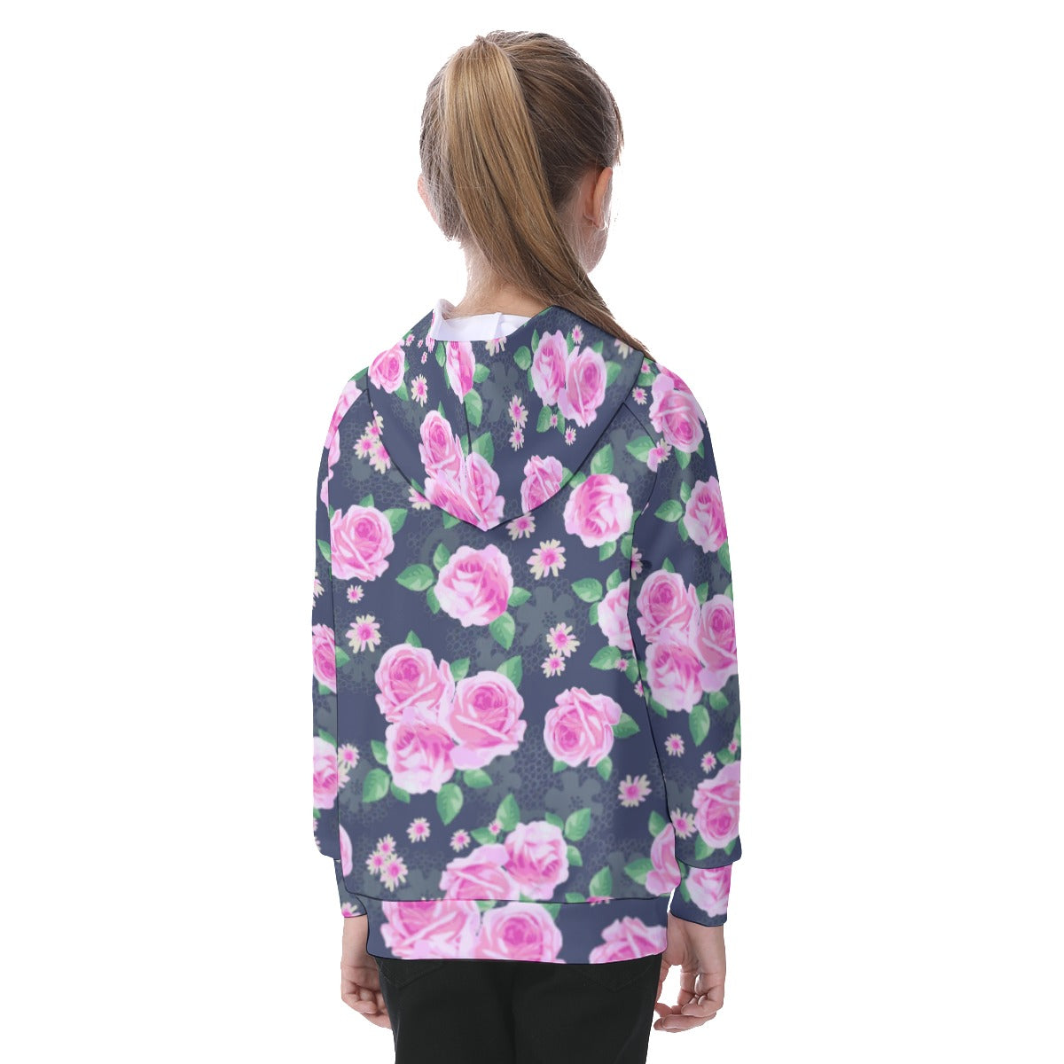 Beautiful Roses Kid's Raglan Pullover Hoodie