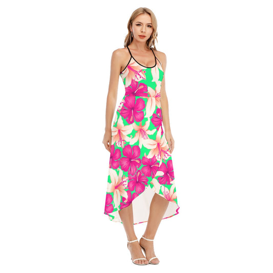 Tropical Hibiscus Flowers Cami Vest Top Dress