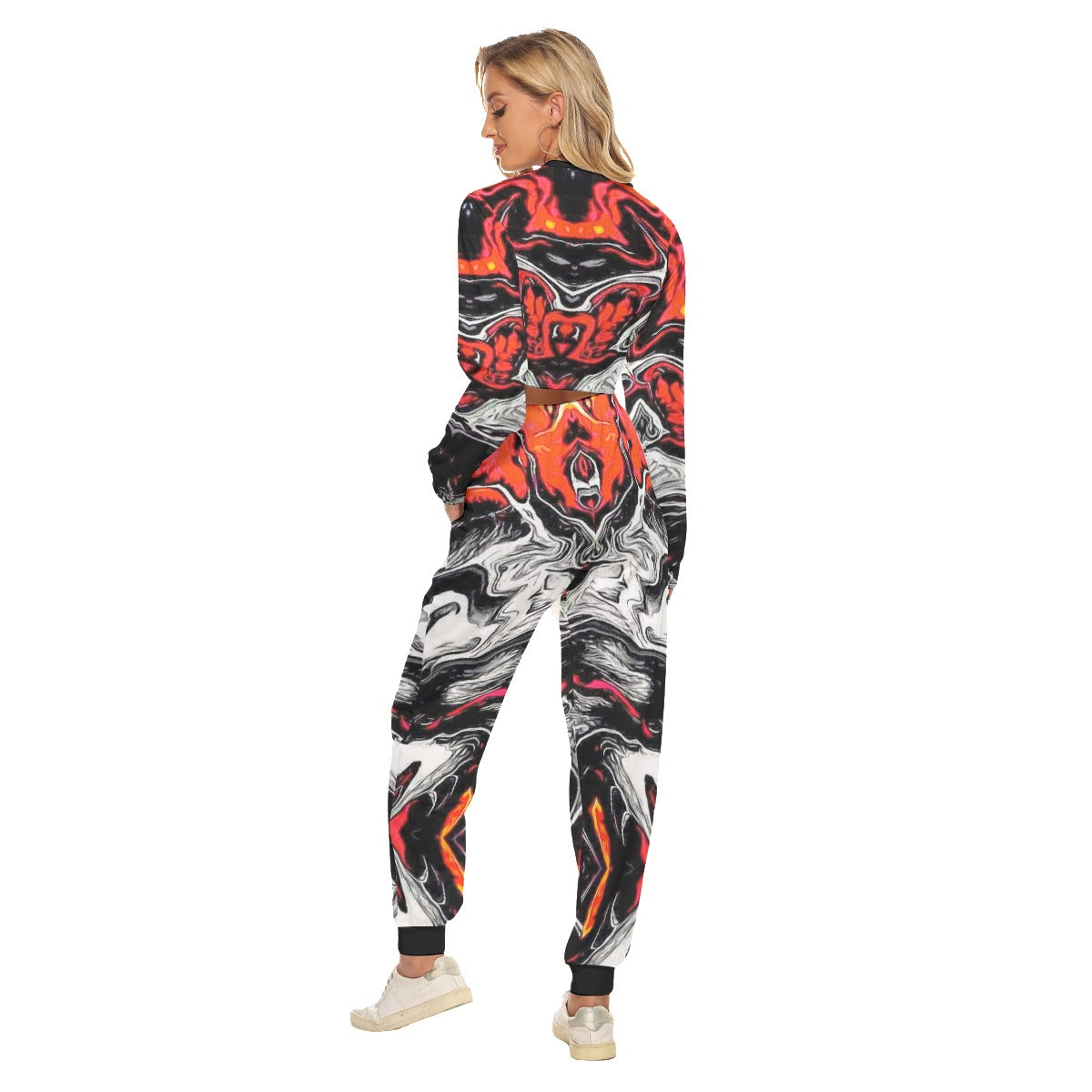 Trippy Vibes Women's Crop Sweatshirt Suit