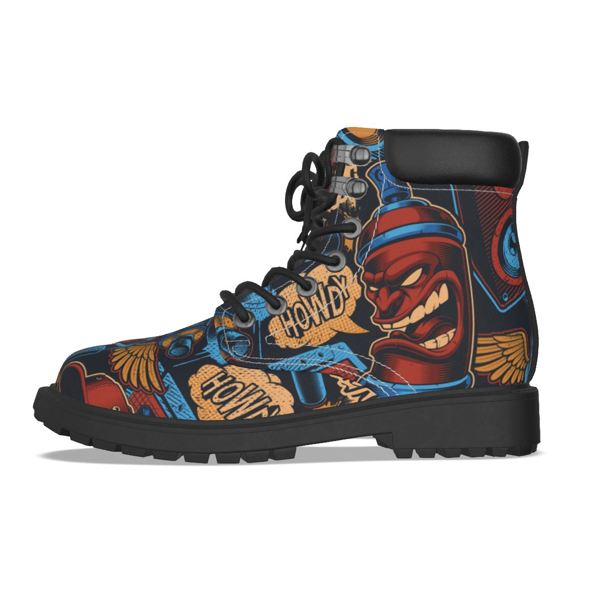 Graffiti Style Men's Short Boots