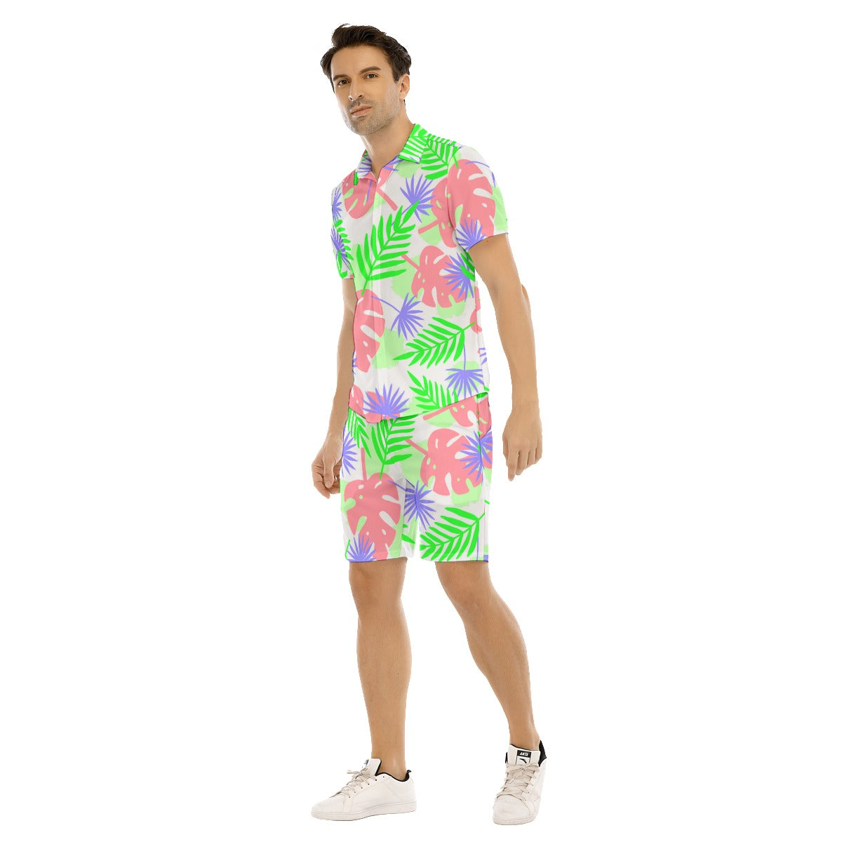 Tropical Leaves Men's Short Sleeve Shirt Sets