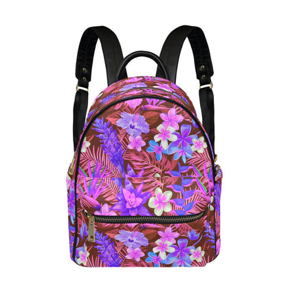 Tropical Flowers & Palm Leaves Small Size Backpack