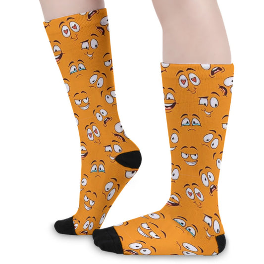 Funny Cartoon Emotions Long Socks