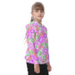 Tropical Hawaiian Flowers Kid's Raglan Pullover Hoodie