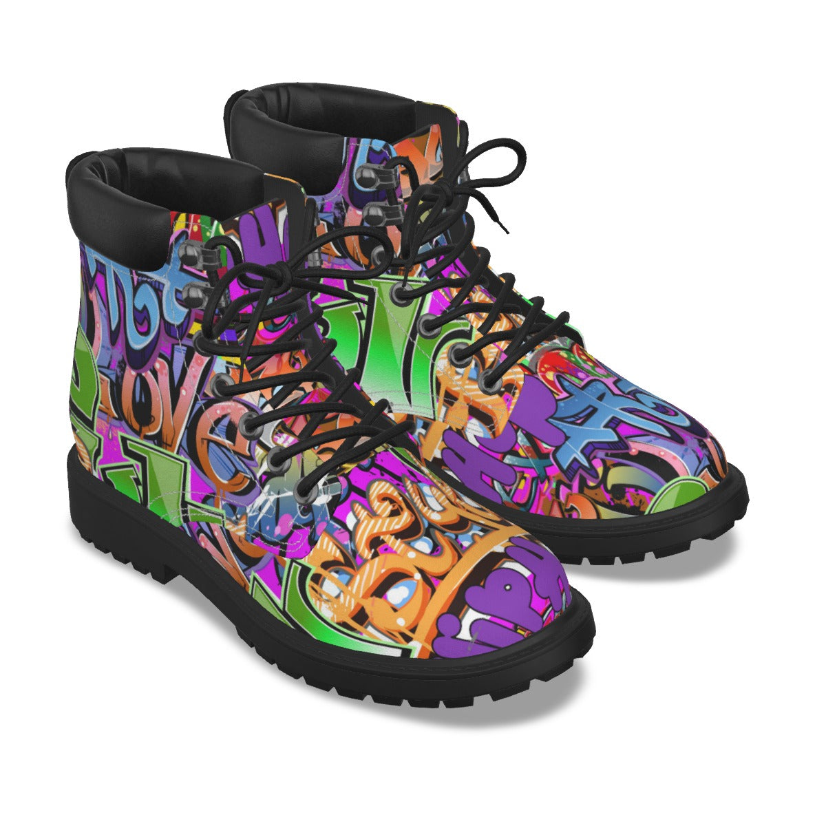 Graffiti Style Men's Short Boots