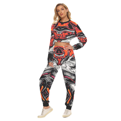 Trippy Vibes Women's Crop Sweatshirt Suit