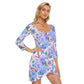 Garden Flowers Women's Off-shoulder Long Sleeve Dress