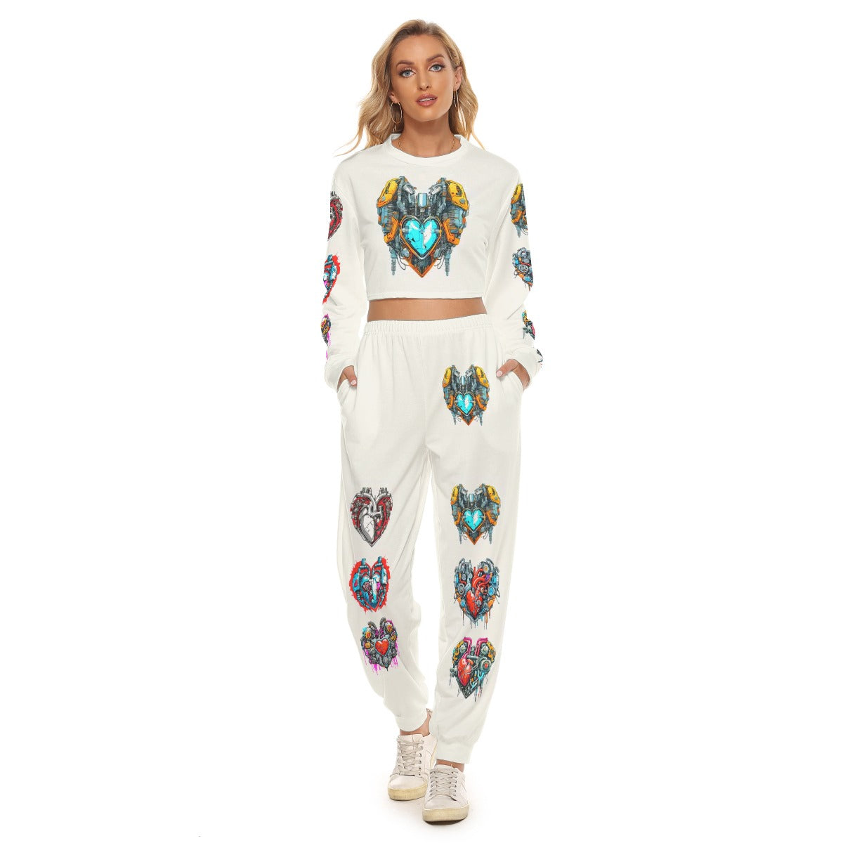 Women's Bionic Hearts Crop Sweatshirt Suit