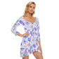 Garden Flowers Women's Off-shoulder Long Sleeve Dress