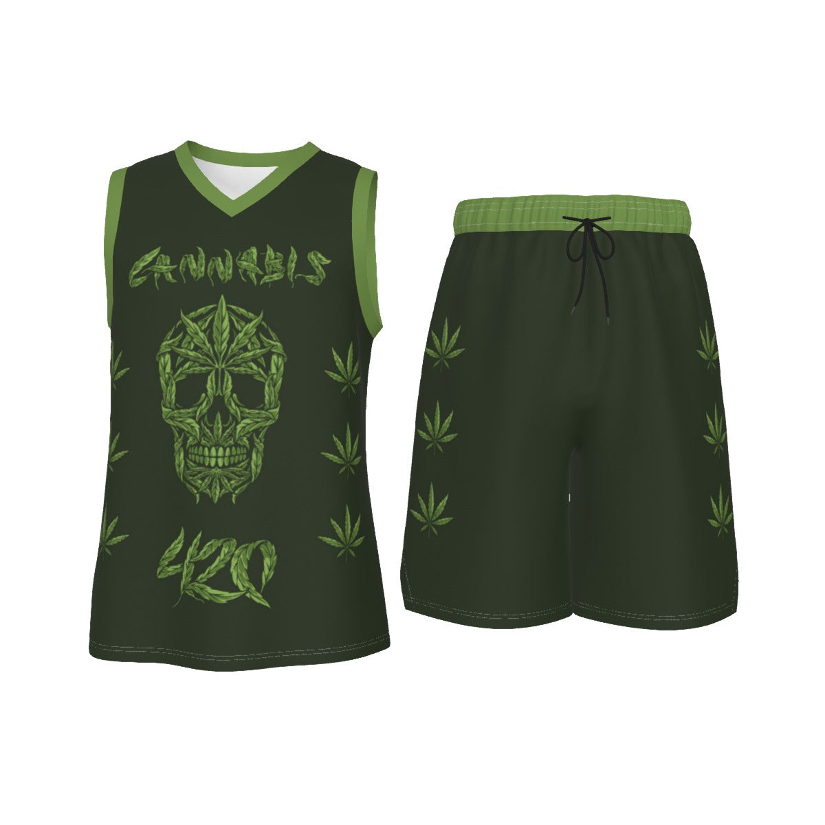 Men's 420 Stoners Only V Neck Basketball Suit