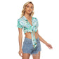 Beautiful Roses With Hydrangea & Butterflies Women's Bandage Crop Top