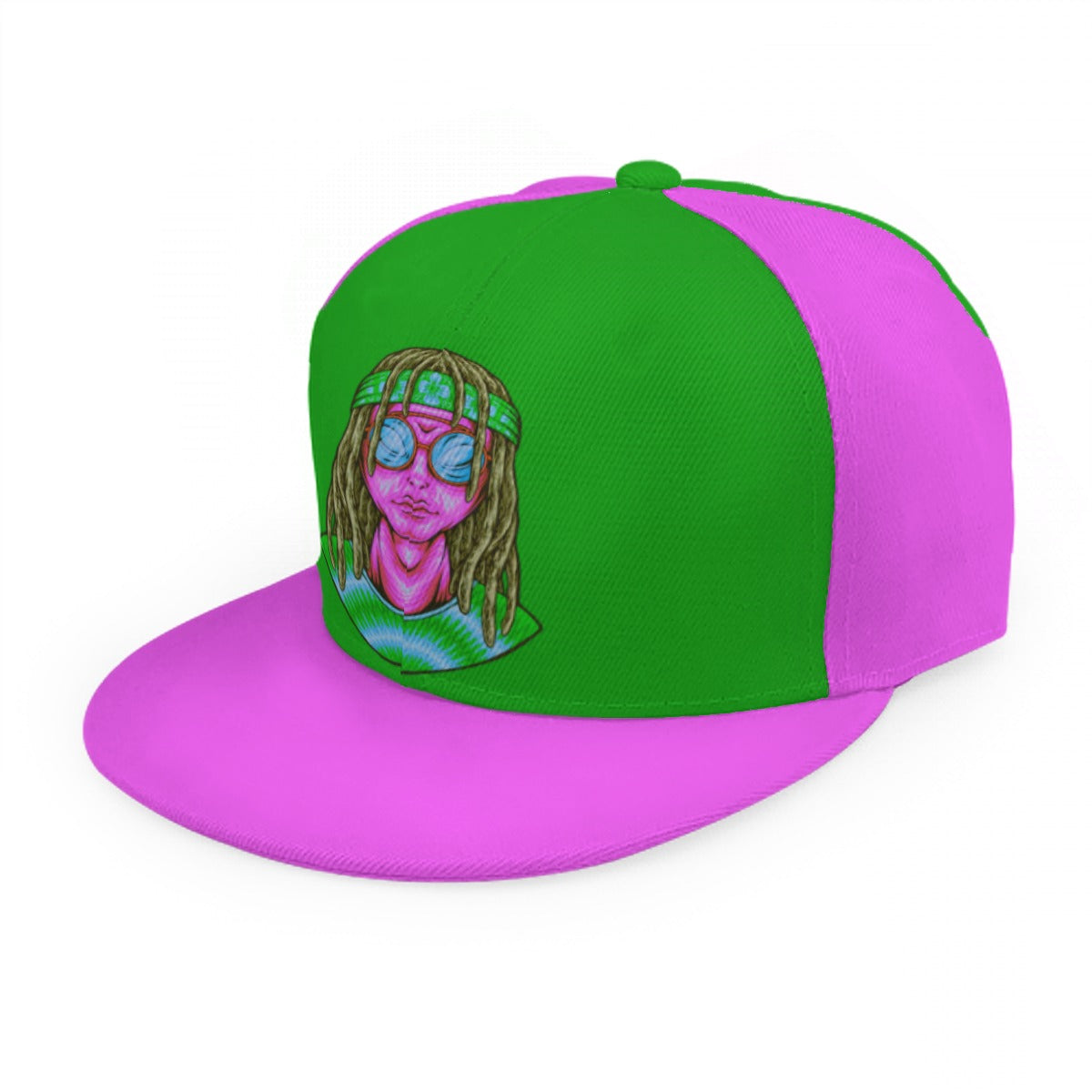 Psychedelic Alien With Dreads Snapback