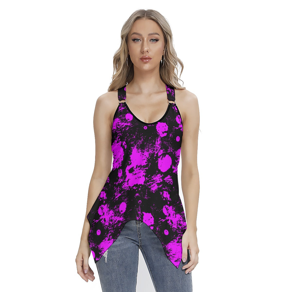 Purple Spots Women's Skinny Sport Tank Top