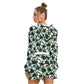 Glitchy Abstract Pattern Women's Micro Fleece Hoodie And Shorts Set