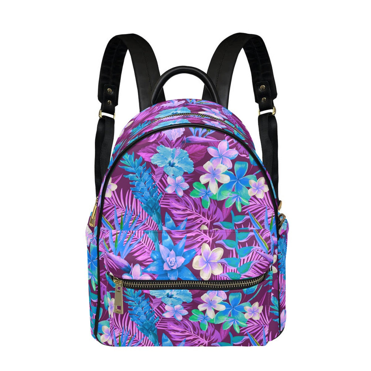 Tropical Flowers & Palm Leaves Small Size Backpack