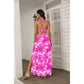 Hawaiian Tropical Tie Back Wrap Dress