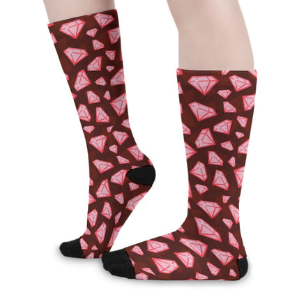 Red Diamonds Long Socks