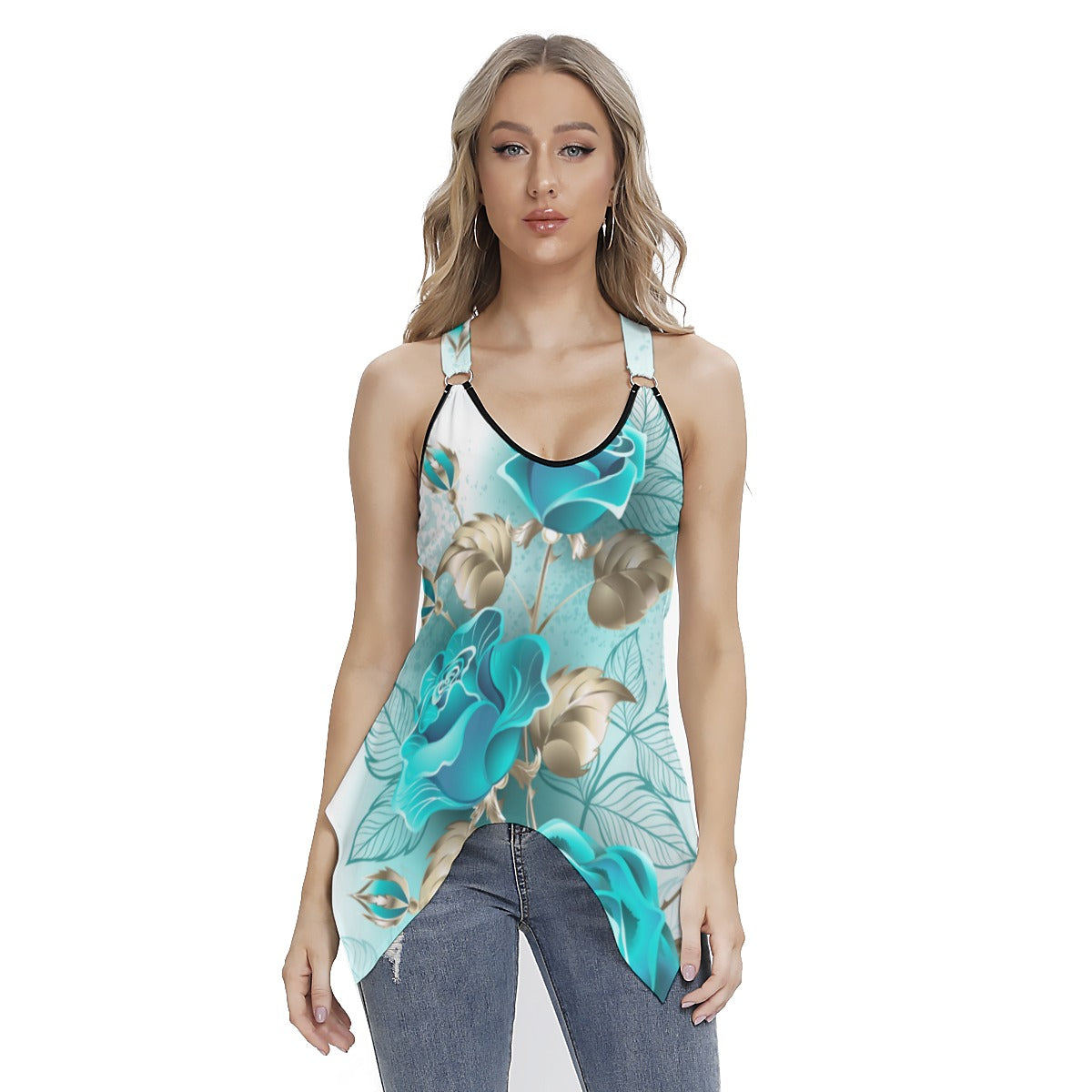 Blue Roses Women's Skinny Sport Tank Top