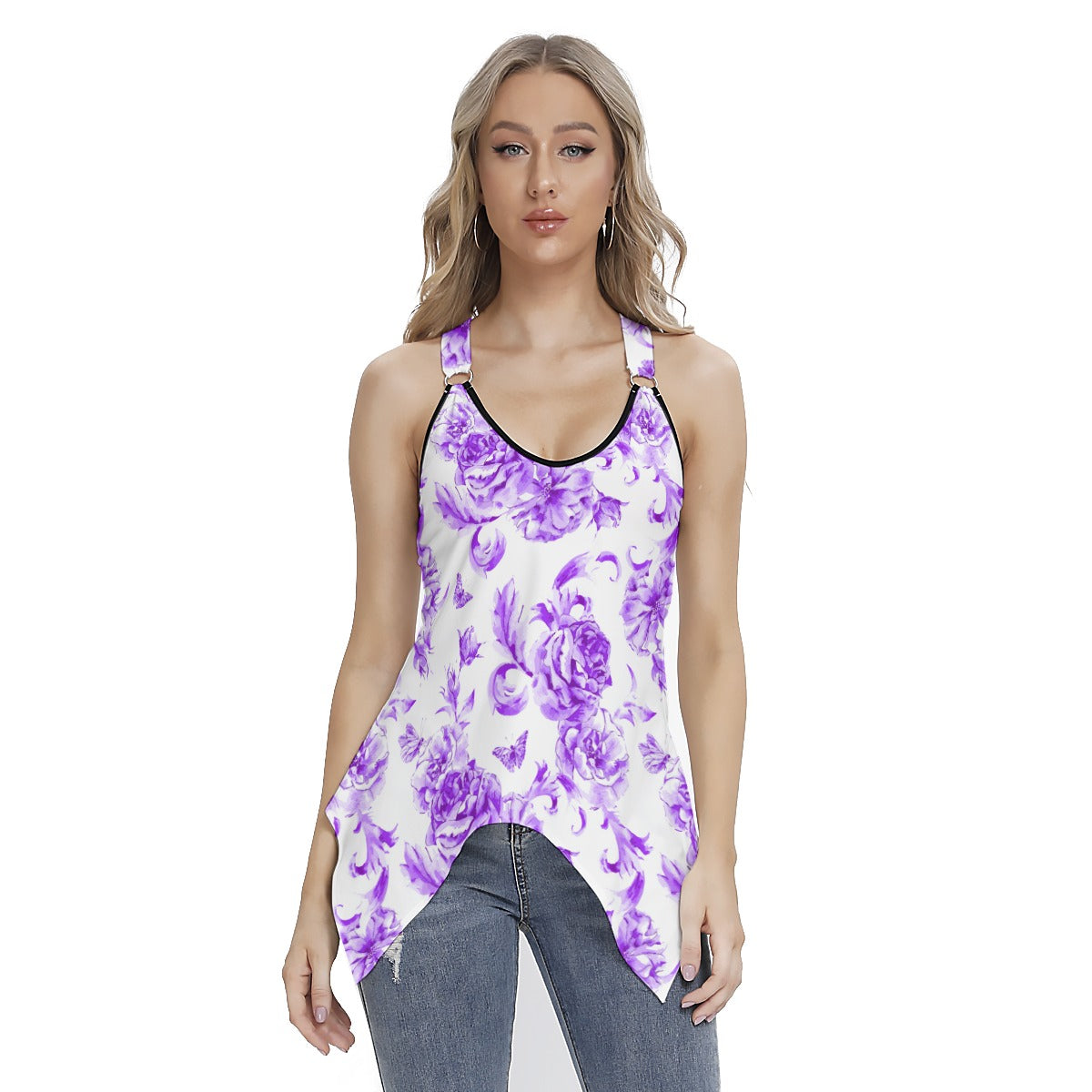 Vintage Purple Roses Women's Skinny Sport Tank Top