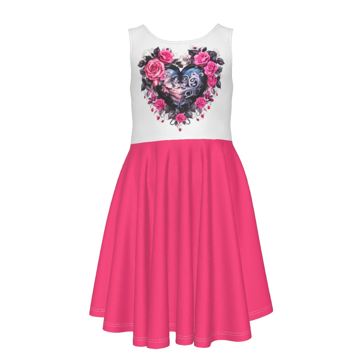 Kids Gothic Heart Sleeveless Vest Dress