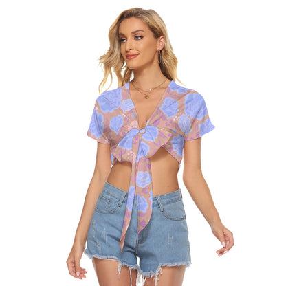 Blue Roses Women's Bandage Crop Top