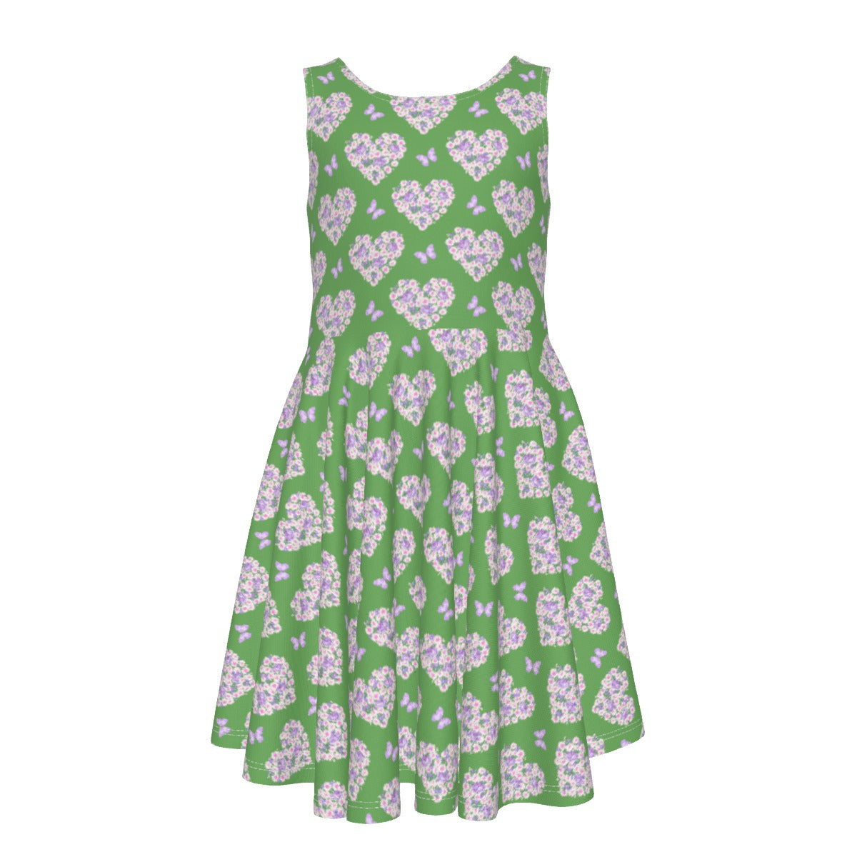 Heart Shape Roses Kid's Sleeveless Vest Dress