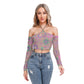 Blooming Garden Flowers Women's Halter Lace-up Top