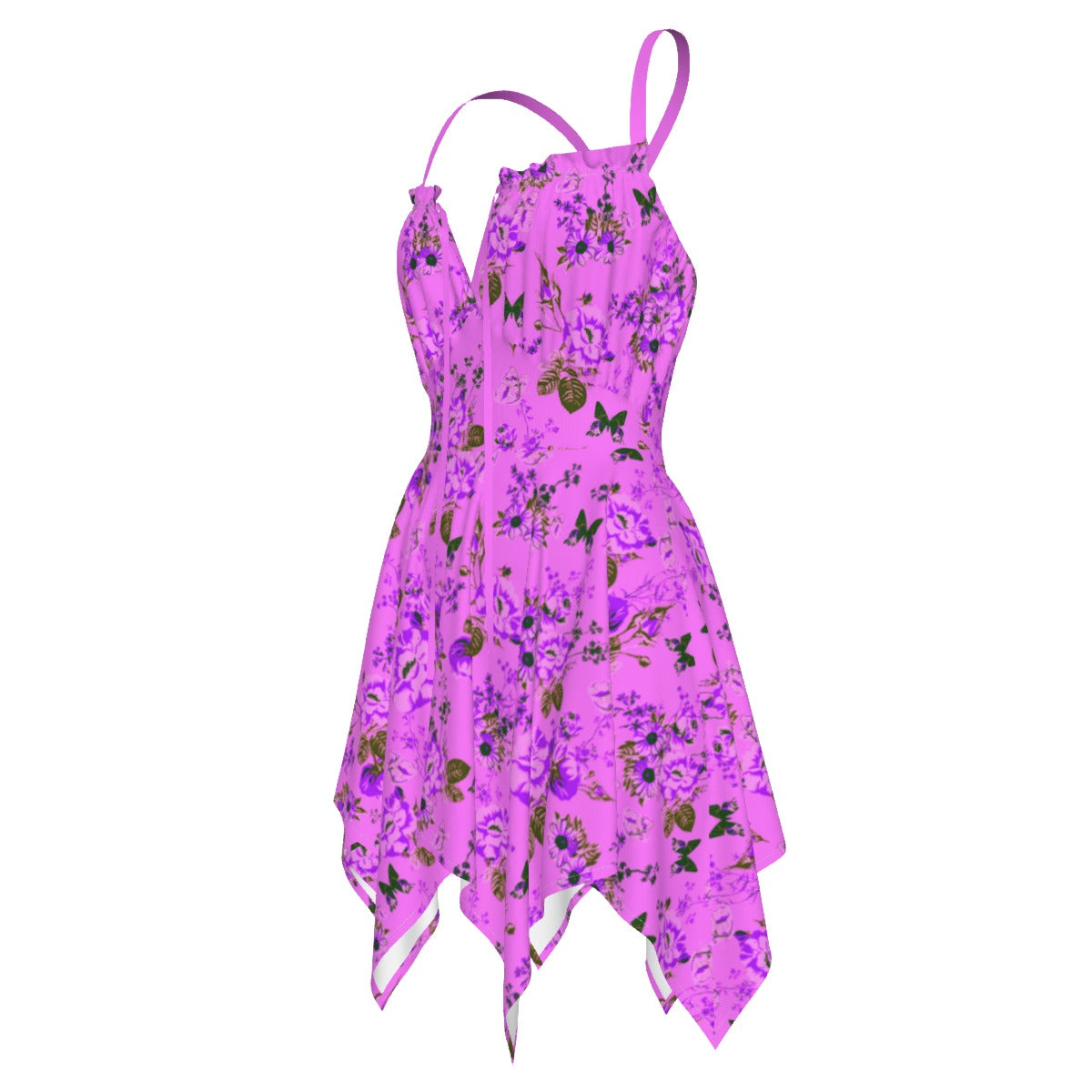 Women's Butterflies and Roses Slip Dress