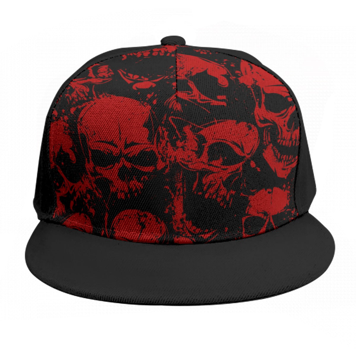 Red Grunge Skulls Snap Back