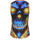 Men's Flaming Skull V Neck Basketball Top