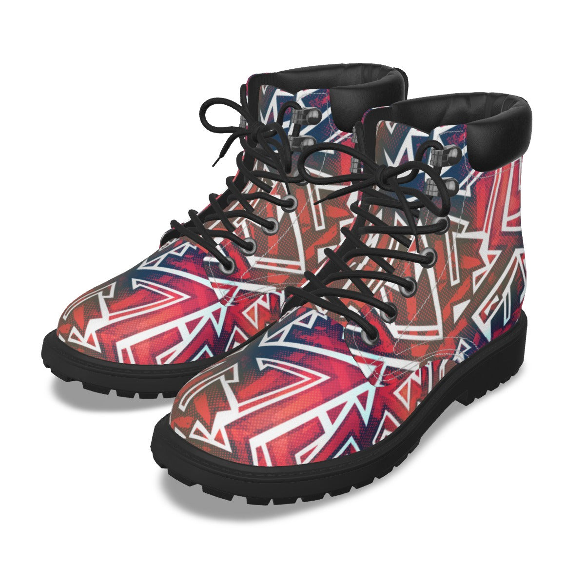 Graffiti Style Men's Short Boots