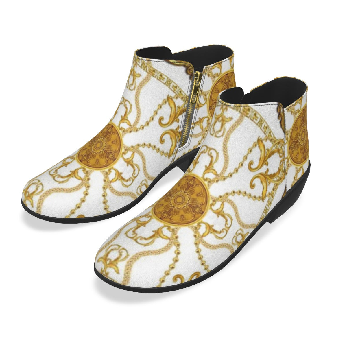 White & Gold I am King Men's Fashion Boots